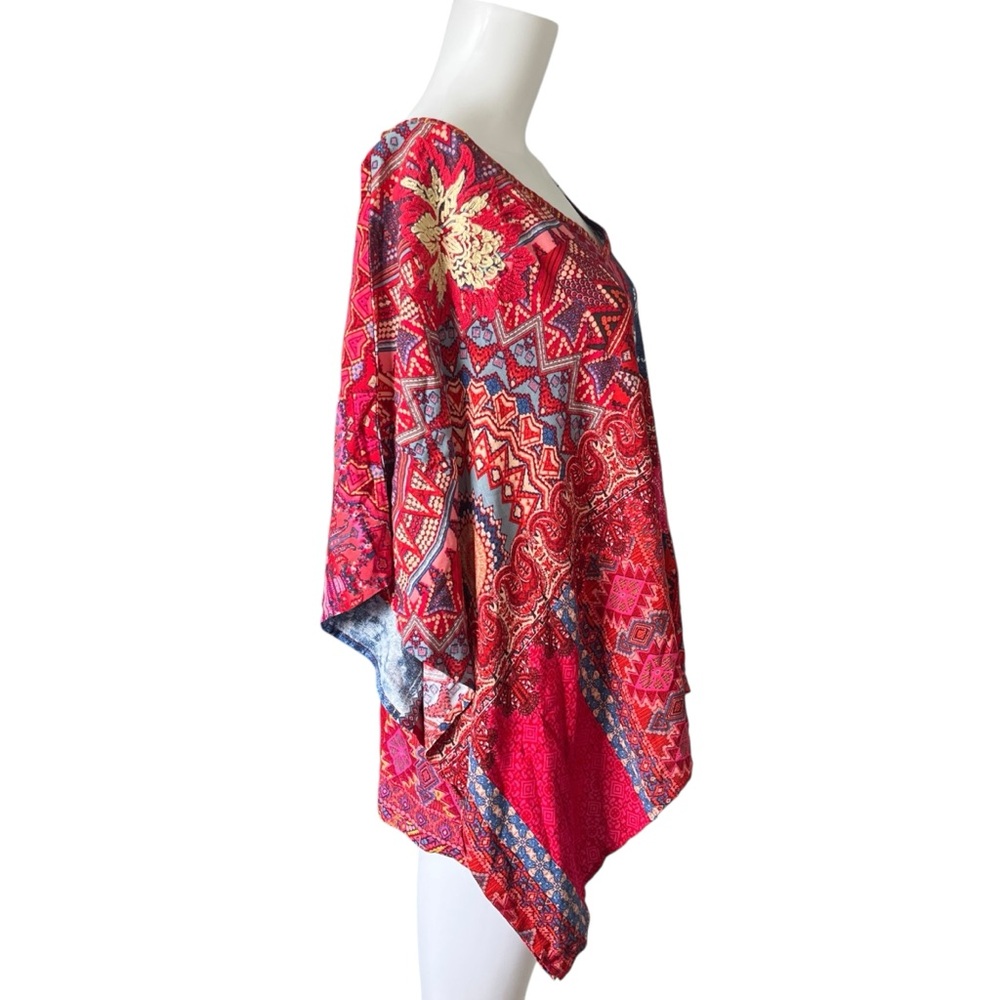 Desigual Oversized V Neck Top Patchwork Print Emb… - image 4